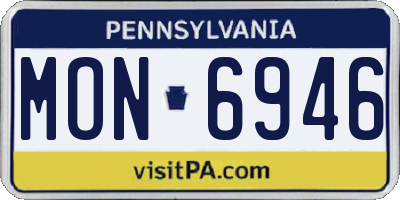 PA license plate MON6946