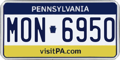 PA license plate MON6950