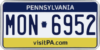 PA license plate MON6952