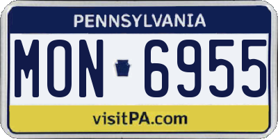 PA license plate MON6955