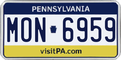PA license plate MON6959