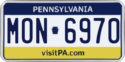 PA license plate MON6970