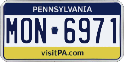 PA license plate MON6971