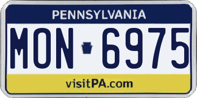 PA license plate MON6975