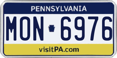 PA license plate MON6976
