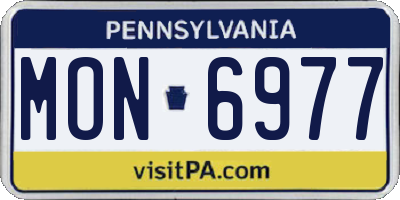 PA license plate MON6977