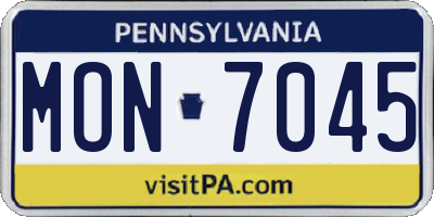 PA license plate MON7045