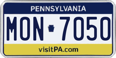 PA license plate MON7050