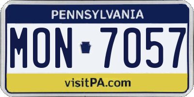 PA license plate MON7057