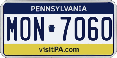 PA license plate MON7060