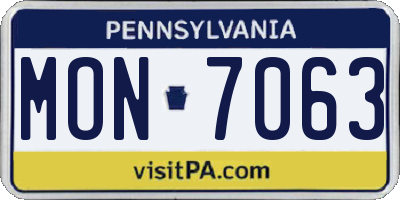 PA license plate MON7063