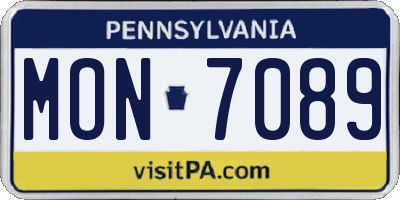 PA license plate MON7089