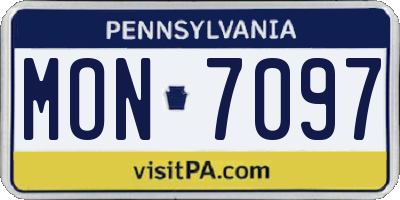 PA license plate MON7097