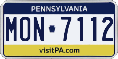 PA license plate MON7112