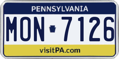 PA license plate MON7126