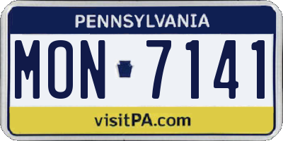PA license plate MON7141