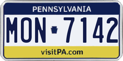 PA license plate MON7142