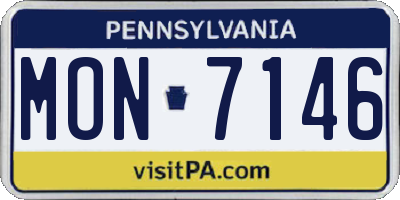 PA license plate MON7146