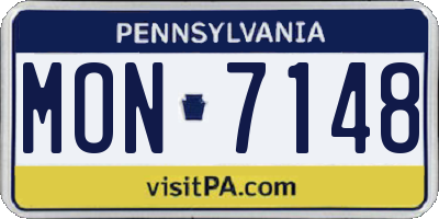 PA license plate MON7148