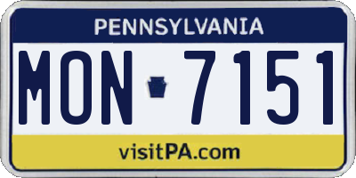 PA license plate MON7151