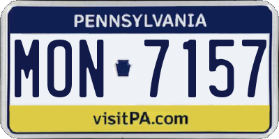 PA license plate MON7157
