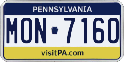 PA license plate MON7160