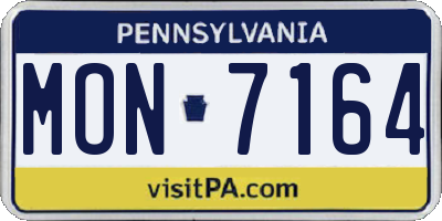PA license plate MON7164