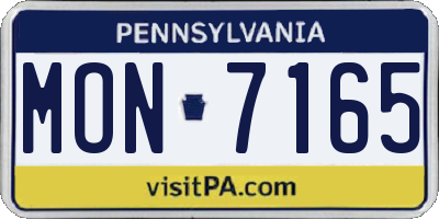 PA license plate MON7165