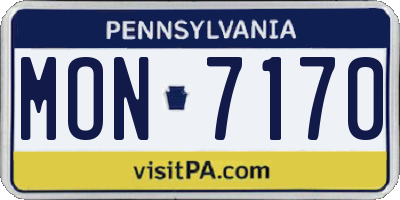 PA license plate MON7170