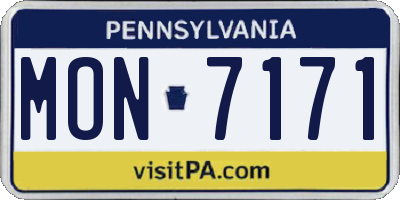 PA license plate MON7171