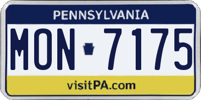 PA license plate MON7175