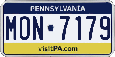 PA license plate MON7179