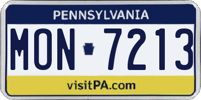 PA license plate MON7213