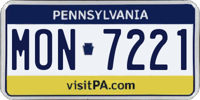 PA license plate MON7221