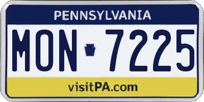 PA license plate MON7225