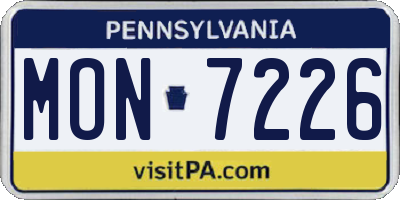 PA license plate MON7226