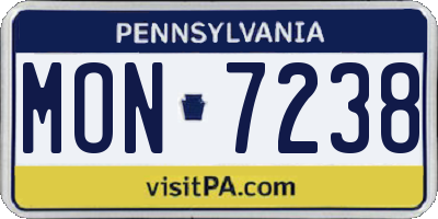 PA license plate MON7238