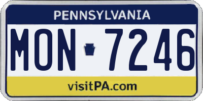 PA license plate MON7246