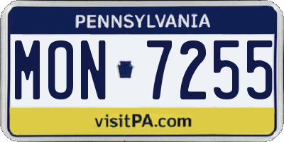 PA license plate MON7255