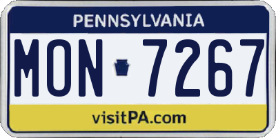 PA license plate MON7267