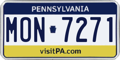 PA license plate MON7271