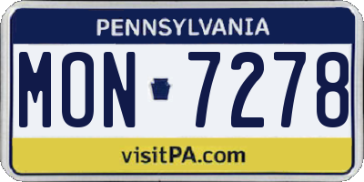 PA license plate MON7278