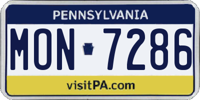 PA license plate MON7286