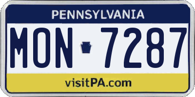 PA license plate MON7287