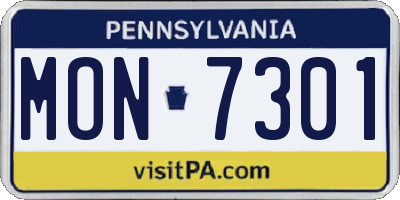 PA license plate MON7301