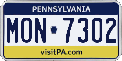 PA license plate MON7302