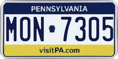 PA license plate MON7305