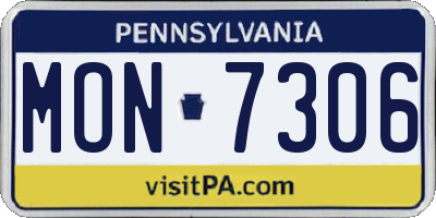 PA license plate MON7306