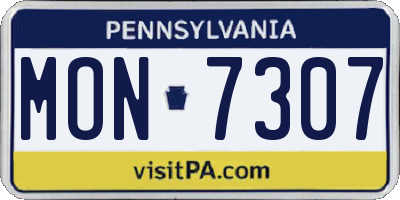 PA license plate MON7307