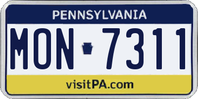 PA license plate MON7311